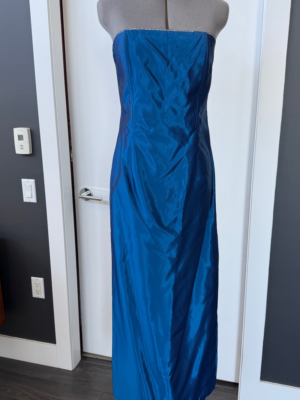 Vintage Blue Strapless Jessica McClintock for Gunne Sax Dress